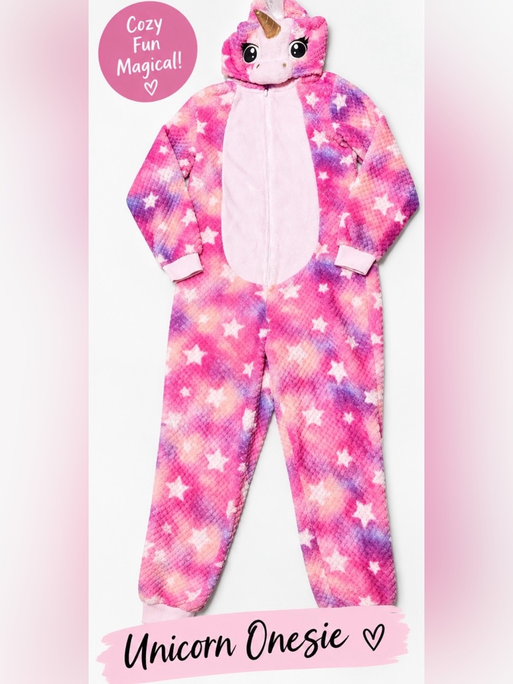 Way to Celebrate Unicorn adult Onesie Halloween Costume Pink XS 0-2